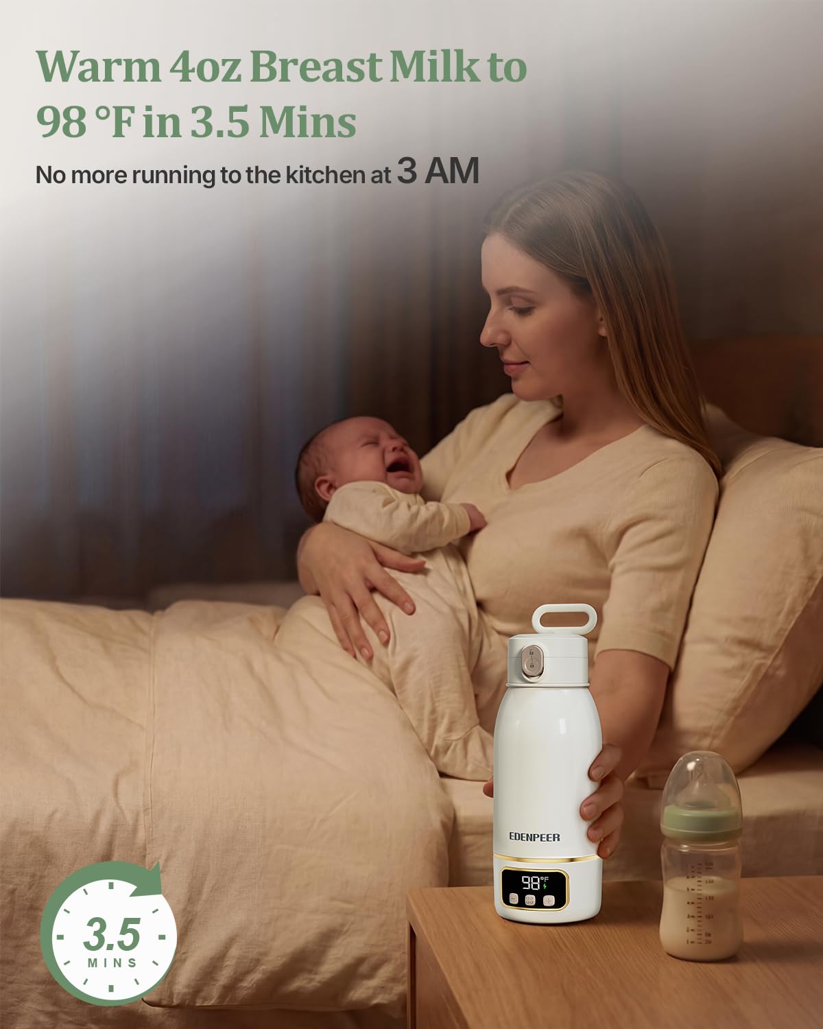 Portable Bottle Warmer– 120 W Fastest Heating, 17400 mAh Long Battery Life