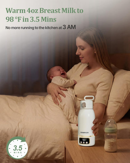 Portable Bottle Warmer– 120 W Fastest Heating, 17400 mAh Long Battery Life