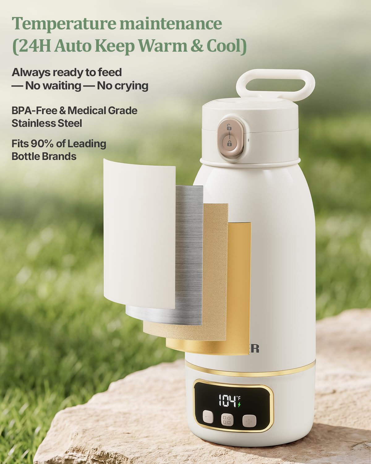 Portable Bottle Warmer– 120 W Fastest Heating, 17400 mAh Long Battery Life