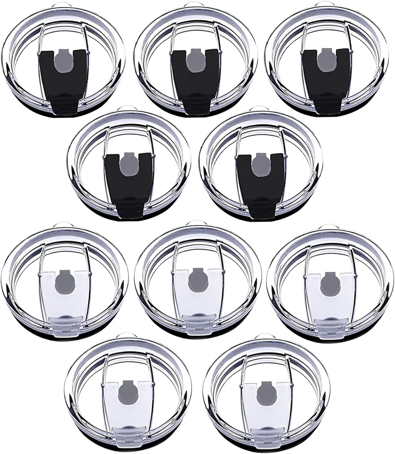 Tumbler Lids Spillproof 20oz,10 Pack Splash Resistant Lid for Beast,Juro,Ozark Trail,Rae Dunn,Atlin,Coffee Mug and More Cooler Cup,Covers for 20oz Tumbler (20OZ-10P)