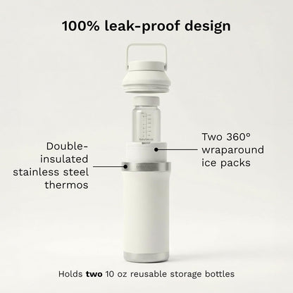 All Day Portable Breastmilk Cooler, Large 20oz Capacity, White