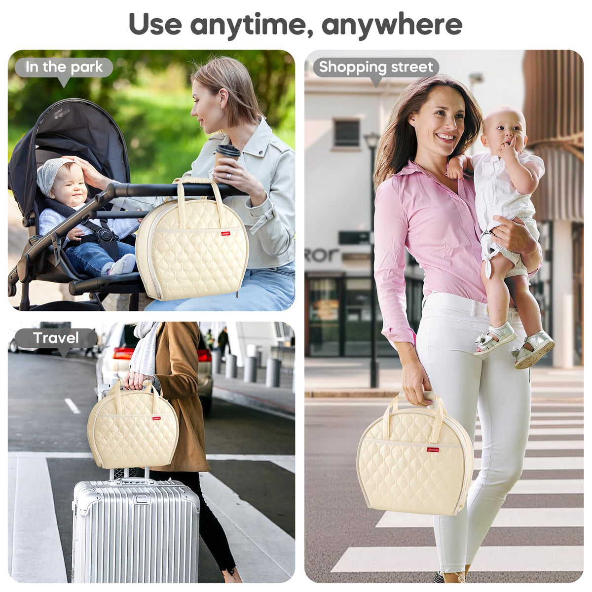 Portable Waterproof Leather Diaper Changing Pad Compact for Travel Diaper Bag, Easy Clean, Newborn Baby, Green