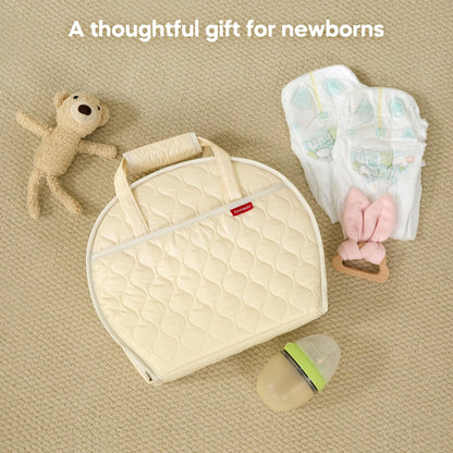 Portable Waterproof Leather Diaper Changing Pad Compact for Travel Diaper Bag, Easy Clean, Newborn Baby, Green