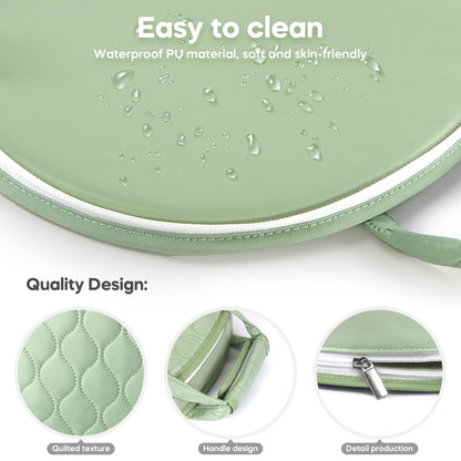 Portable Waterproof Leather Diaper Changing Pad Compact for Travel Diaper Bag, Easy Clean, Newborn Baby, Green