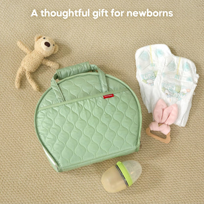 Portable Waterproof Leather Diaper Changing Pad Compact for Travel Diaper Bag, Easy Clean, Newborn Baby, Green