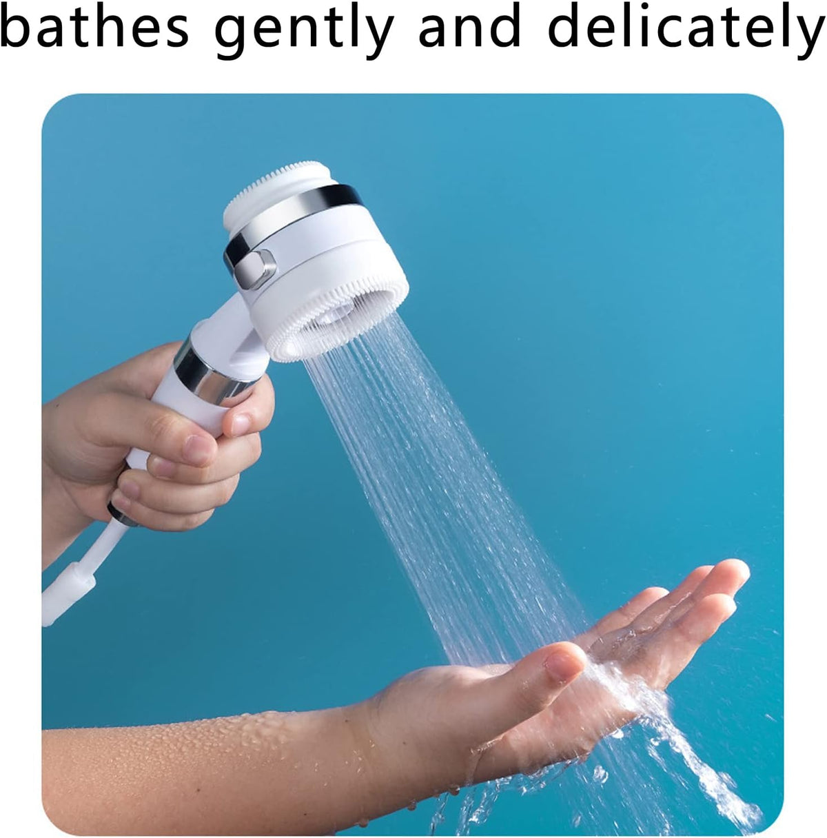 Children Shower Head, Multifunctional Handheld Shower Head Massage Head with Stick Bracket for Kids Toddler