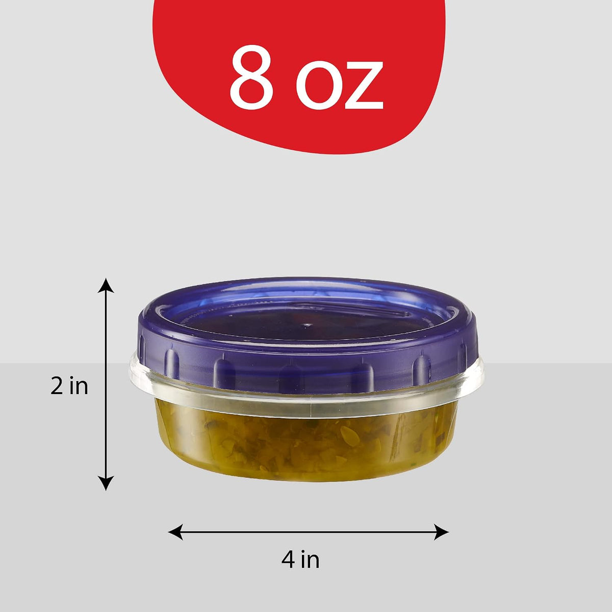 6 Pack Twist Cap Food Storage Containers with Blue Screw on Lid- 4 oz Reusable Meal Prep Containers - Small Freezer Containers Microwave Safe Blue Plastic Food Storage