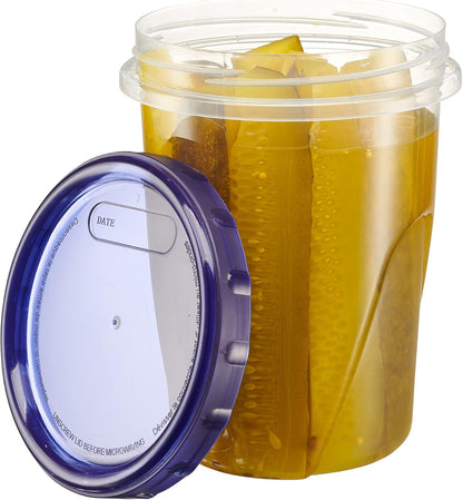 6 Pack Twist Cap Food Storage Containers with Blue Screw on Lid- 4 oz Reusable Meal Prep Containers - Small Freezer Containers Microwave Safe Blue Plastic Food Storage