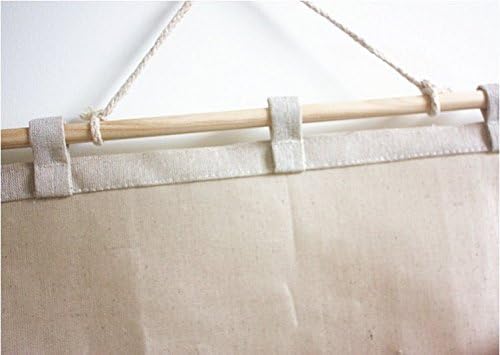 Linen/Cotton Fabric Wall Door Hanging Storage Pockets Home Organizer (4 Pockets)