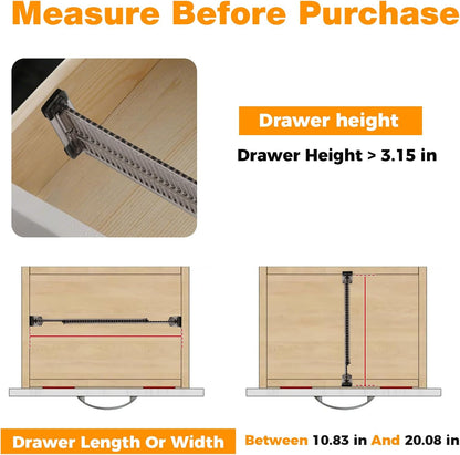 12 Pack Drawer Dividers for Clothes, 3.15" High, 10.83-20.08'' Adjustable