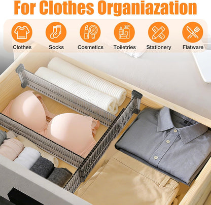 12 Pack Drawer Dividers for Clothes, 3.15" High, 10.83-20.08'' Adjustable