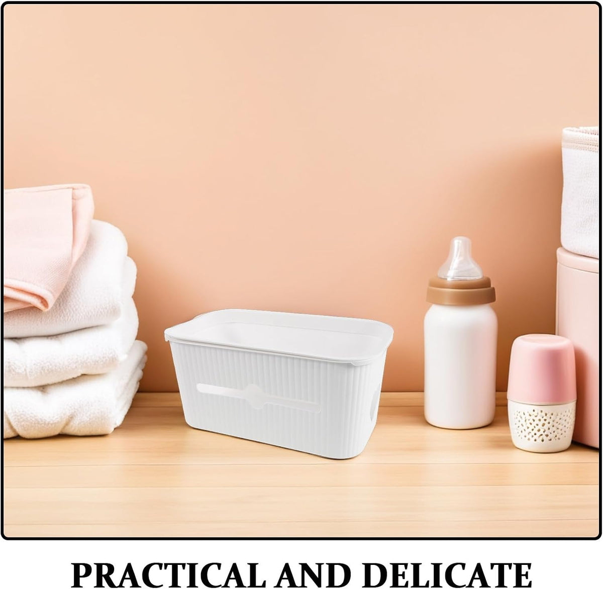 2pcs Bedside Storage Box Hanging Diaper Organizer for Crib and Changing Table, White Pp Material Space-saving Design and Easy Access Convenience for New Moms
