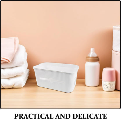 2pcs Bedside Storage Box Hanging Diaper Organizer for Crib and Changing Table, White Pp Material Space-saving Design and Easy Access Convenience for New Moms