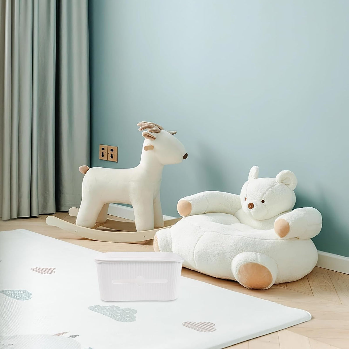 2pcs Bedside Storage Box Hanging Diaper Organizer for Crib and Changing Table, White Pp Material Space-saving Design and Easy Access Convenience for New Moms