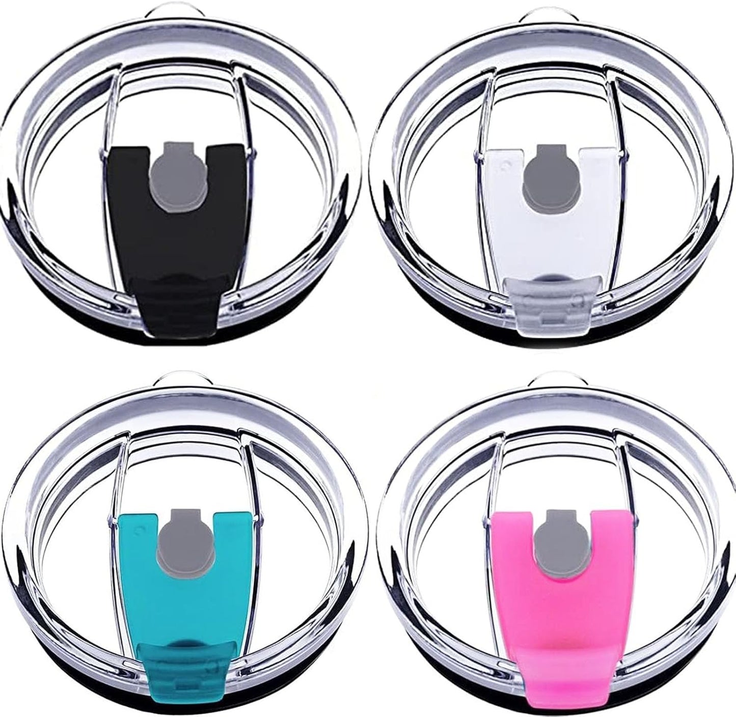 Tumbler Lids Spillproof 20oz,4 Pack Splash Resistant Lid for Beast,Juro,Ozark Trail,Rae Dunn,Atlin,Coffee Mug and More Cooler Cup,Covers for 20oz Tumbler (20OZ)