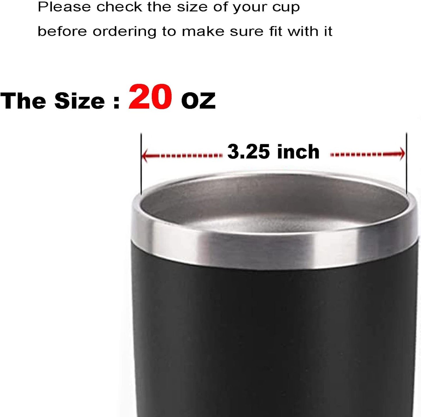Tumbler Lids Spillproof 20oz,4 Pack Splash Resistant Lid for Beast,Juro,Ozark Trail,Rae Dunn,Atlin,Coffee Mug and More Cooler Cup,Covers for 20oz Tumbler (20OZ)