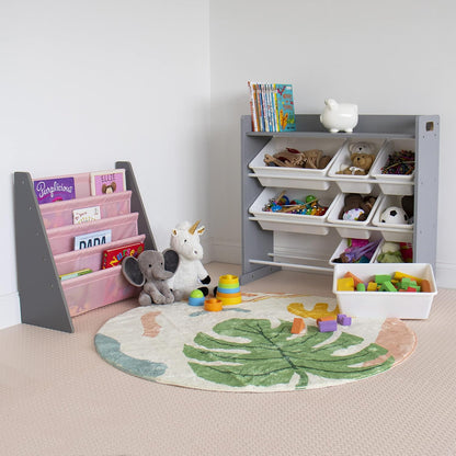 Kids Toy Organizer with Display Shelf, 9 Bins, 3 Tier Storage