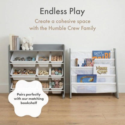 Kids Toy Organizer with Display Shelf, 9 Bins, 3 Tier Storage