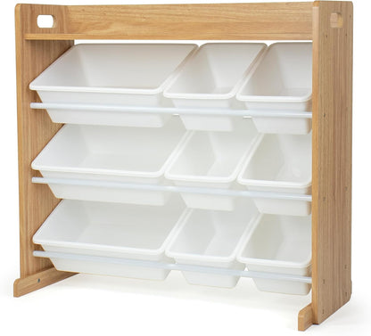 Kids Toy Organizer with Display Shelf, 9 Bins, 3 Tier Storage