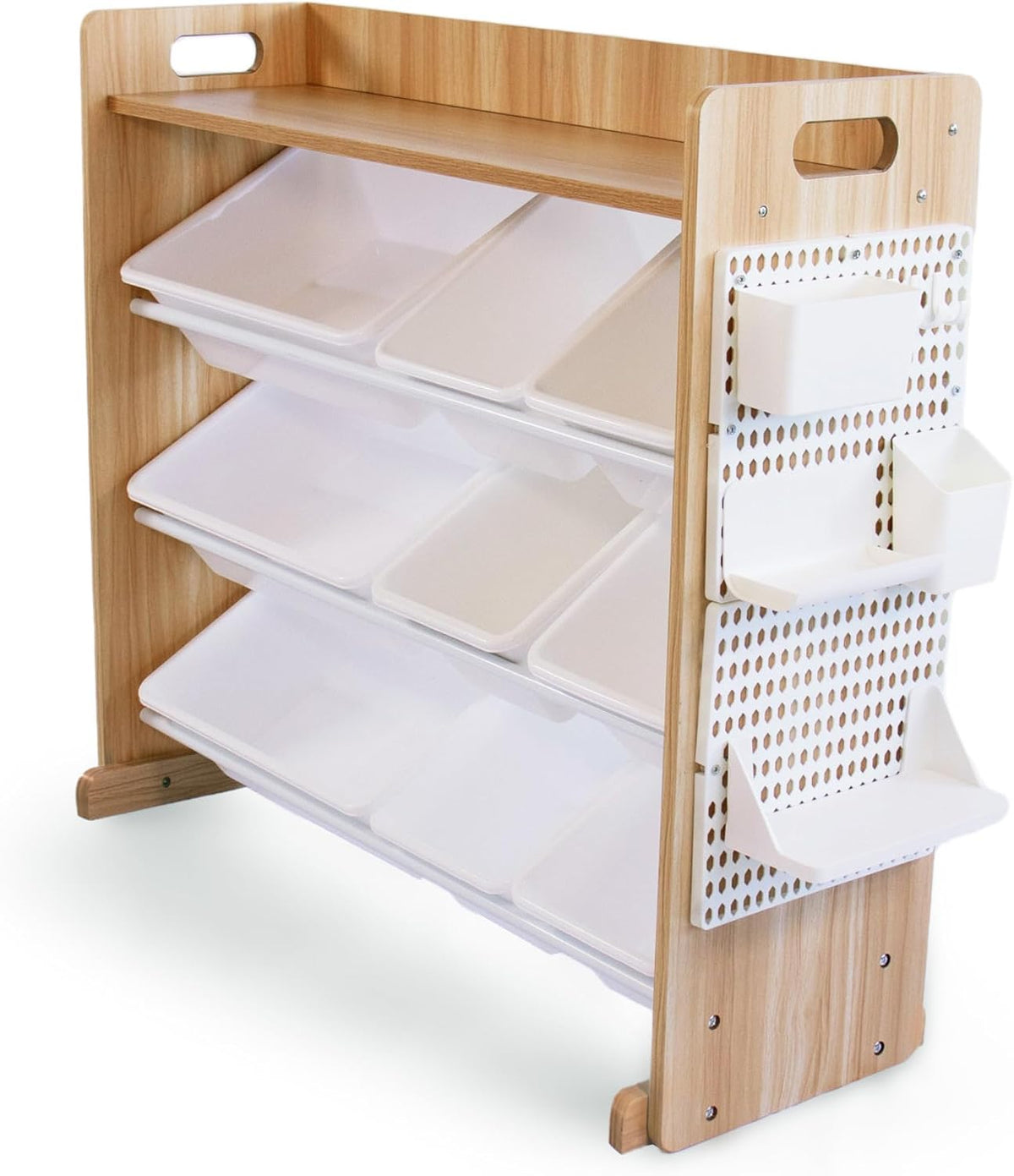 Kids Toy Organizer with Display Shelf, 9 Bins, 3 Tier Storage