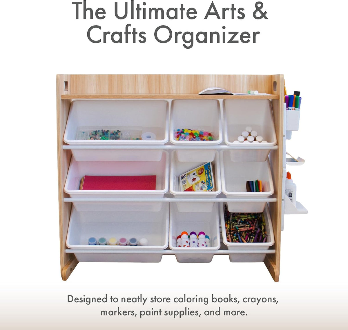 Kids Toy Organizer with Display Shelf, 9 Bins, 3 Tier Storage