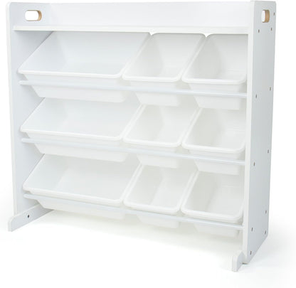 Kids Toy Organizer with Display Shelf, 9 Bins, 3 Tier Storage