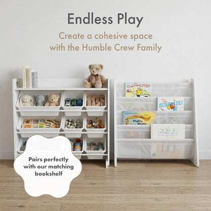 Kids Toy Organizer with Display Shelf, 9 Bins, 3 Tier Storage