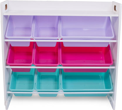 Kids Toy Organizer with Display Shelf, 9 Bins, 3 Tier Storage