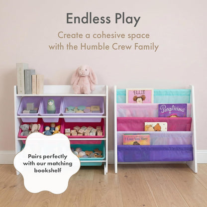 Kids Toy Organizer with Display Shelf, 9 Bins, 3 Tier Storage