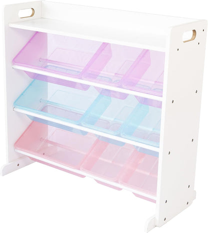 Kids Toy Organizer with Display Shelf, 9 Bins, 3 Tier Storage