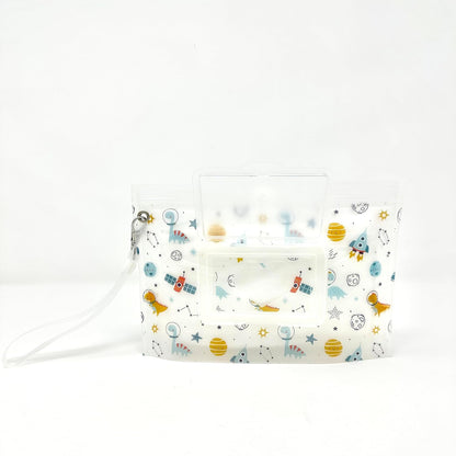 Portable & Refillable Wet Wipe Pouch - Reusable Baby Wipes Holder & Container, Mini Floral Love, 2pcs