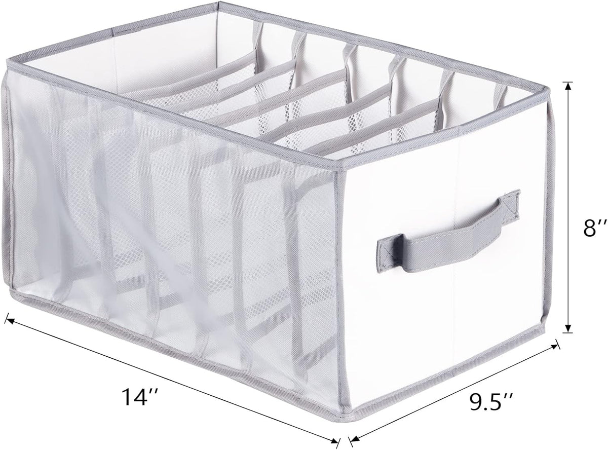 Extra Large Jeans Drawer Organizers for Clothing, 7 Grids, 2 Pack