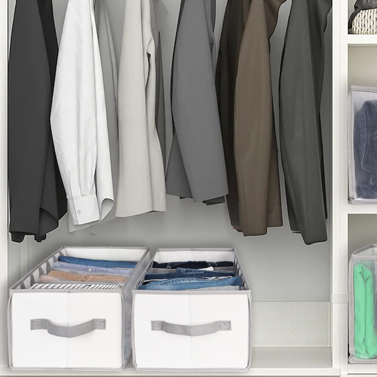 Extra Large Jeans Drawer Organizers for Clothing, 7 Grids, 2 Pack