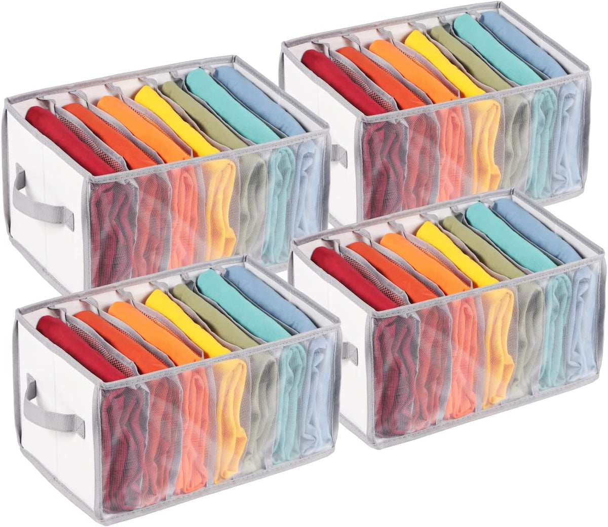 Extra Large Jeans Drawer Organizers for Clothing, 7 Grids, 2 Pack