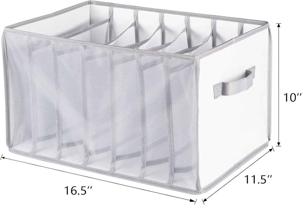 Extra Large Jeans Drawer Organizers for Clothing, 7 Grids, 2 Pack