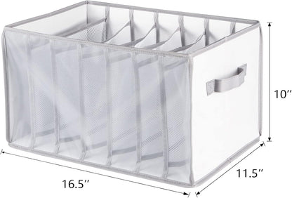 Extra Large Jeans Drawer Organizers for Clothing, 7 Grids, 2 Pack