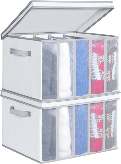 Extra Large Jeans Drawer Organizers for Clothing, 7 Grids, 2 Pack