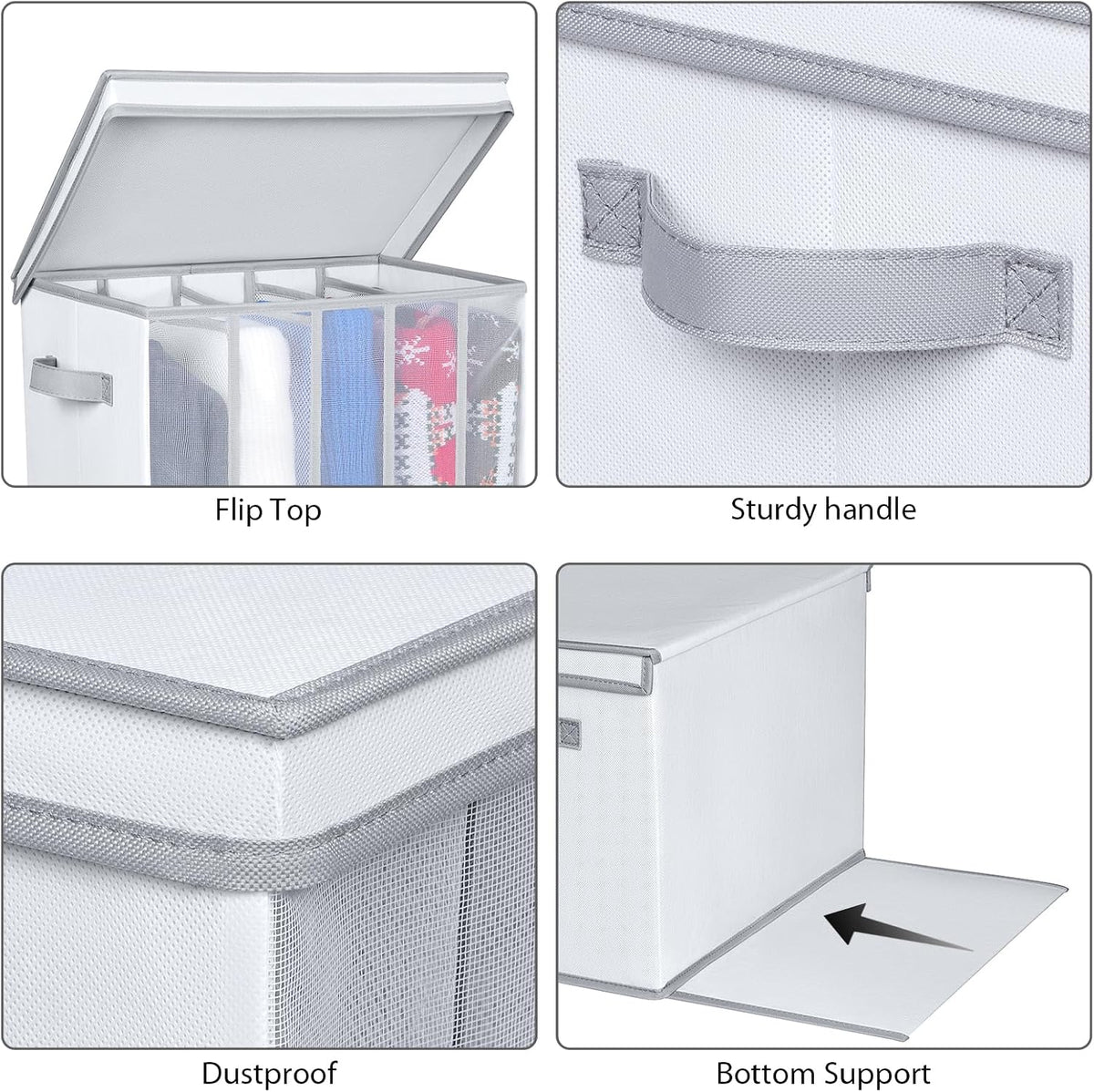 Extra Large Jeans Drawer Organizers for Clothing, 7 Grids, 2 Pack