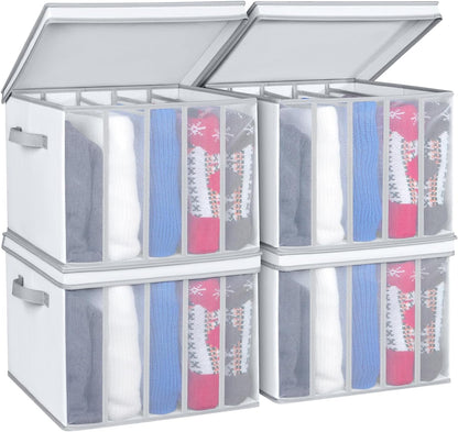 Extra Large Jeans Drawer Organizers for Clothing, 7 Grids, 2 Pack