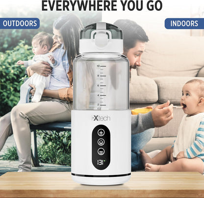 Portable Water Warmer for Travel, Instant Breastmilk, Baby Formula, Water, Portable Bottle Warmer, 10., Ounces with Adjustable Temperature Control, Rechargeable and Wireless.