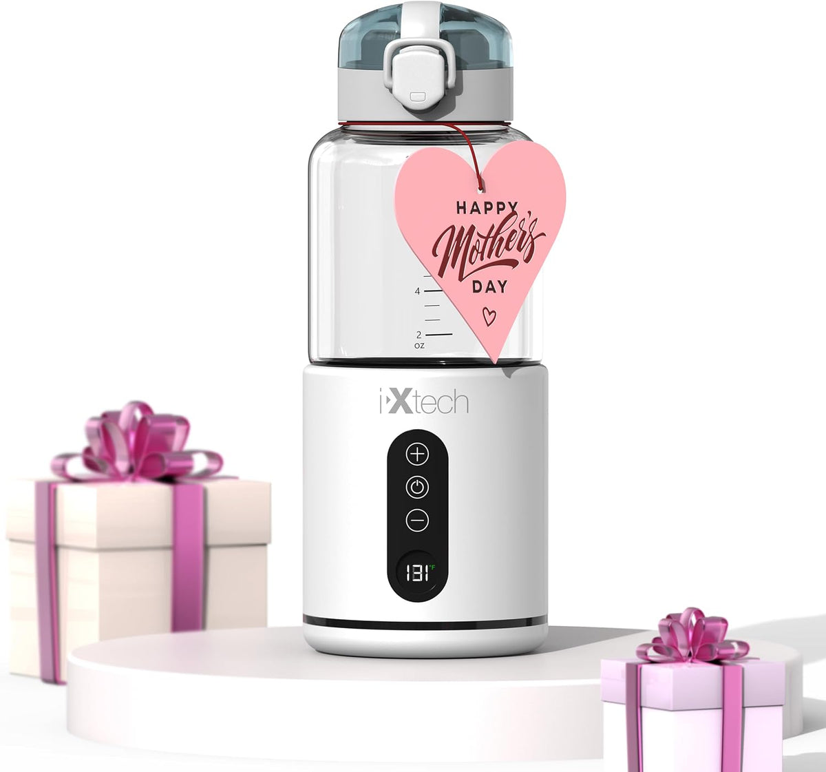 Portable Water Warmer for Travel, Instant Breastmilk, Baby Formula, Water, Portable Bottle Warmer, 10., Ounces with Adjustable Temperature Control, Rechargeable and Wireless.