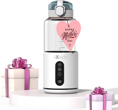 Portable Water Warmer for Travel, Instant Breastmilk, Baby Formula, Water, Portable Bottle Warmer, 10., Ounces with Adjustable Temperature Control, Rechargeable and Wireless.
