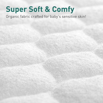 Organic Quilted Thicker Baby Changing Pad Liners 3 Pack Waterproof, Soft & Warm On Baby's Back, Absorbent, Non-Slip, Machine Washable Reusable Diaper Change Mats Liners Fits Peanut Changing Table Pads