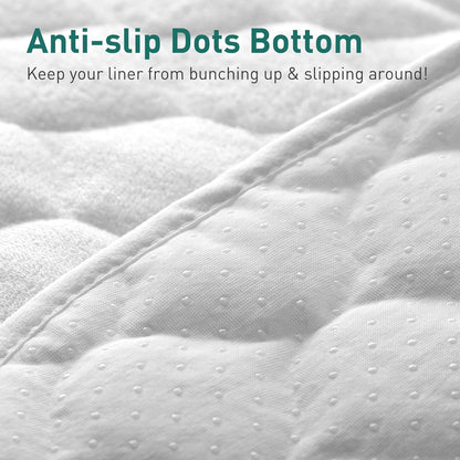 Organic Quilted Thicker Baby Changing Pad Liners 3 Pack Waterproof, Soft & Warm On Baby's Back, Absorbent, Non-Slip, Machine Washable Reusable Diaper Change Mats Liners Fits Peanut Changing Table Pads