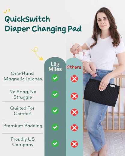 Diaper Changing Pad Portable, Baby Changing Mat with Magnetic Latches, Travel Pad for Diaper Bag, Baby Essentials, Wipeable & Waterproof Mat (Soft Sand, Regular)