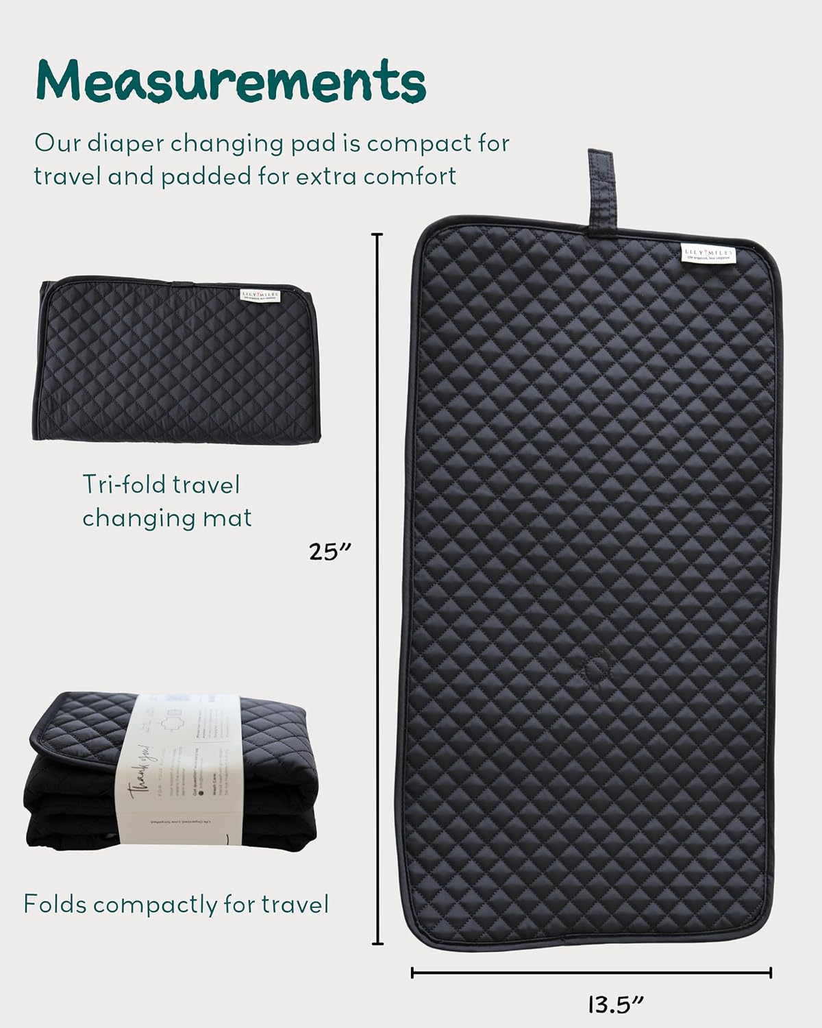 Diaper Changing Pad Portable, Baby Changing Mat with Magnetic Latches, Travel Pad for Diaper Bag, Baby Essentials, Wipeable & Waterproof Mat (Soft Sand, Regular)