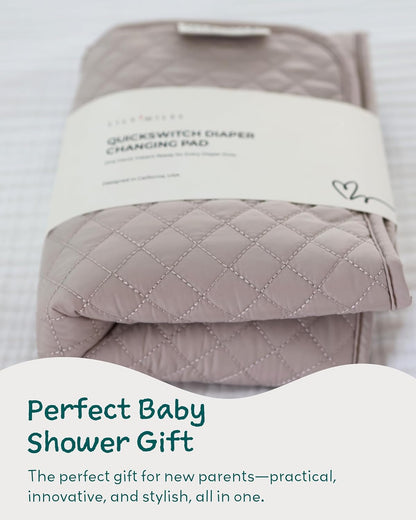 Diaper Changing Pad Portable, Baby Changing Mat with Magnetic Latches, Travel Pad for Diaper Bag, Baby Essentials, Wipeable & Waterproof Mat (Soft Sand, Regular)