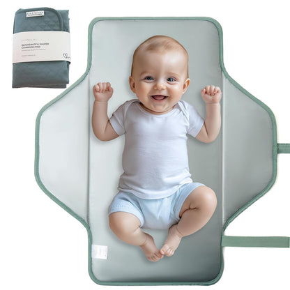 Diaper Changing Pad Portable, Baby Changing Mat with Magnetic Latches, Travel Pad for Diaper Bag, Baby Essentials, Wipeable & Waterproof Mat (Soft Sand, Regular)