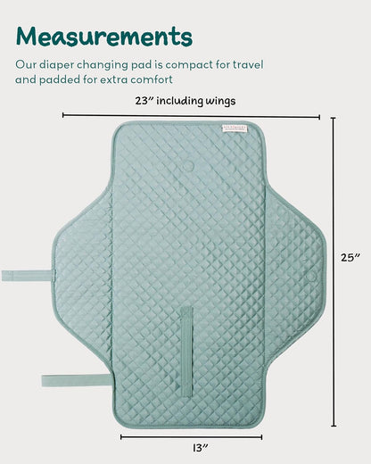 Diaper Changing Pad Portable, Baby Changing Mat with Magnetic Latches, Travel Pad for Diaper Bag, Baby Essentials, Wipeable & Waterproof Mat (Soft Sand, Regular)