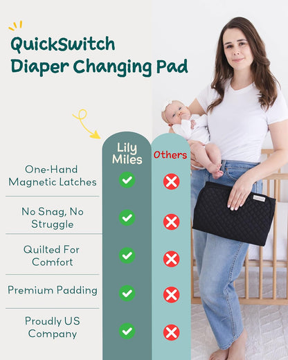 Diaper Changing Pad Portable, Baby Changing Mat with Magnetic Latches, Travel Pad for Diaper Bag, Baby Essentials, Wipeable & Waterproof Mat (Soft Sand, Regular)